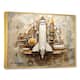 Designart "Vintage Cosmic Space Shuttle Voyage " Rocketship Framed
